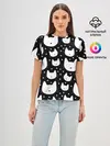 Женская базовая футболка / Love Cats Pattern