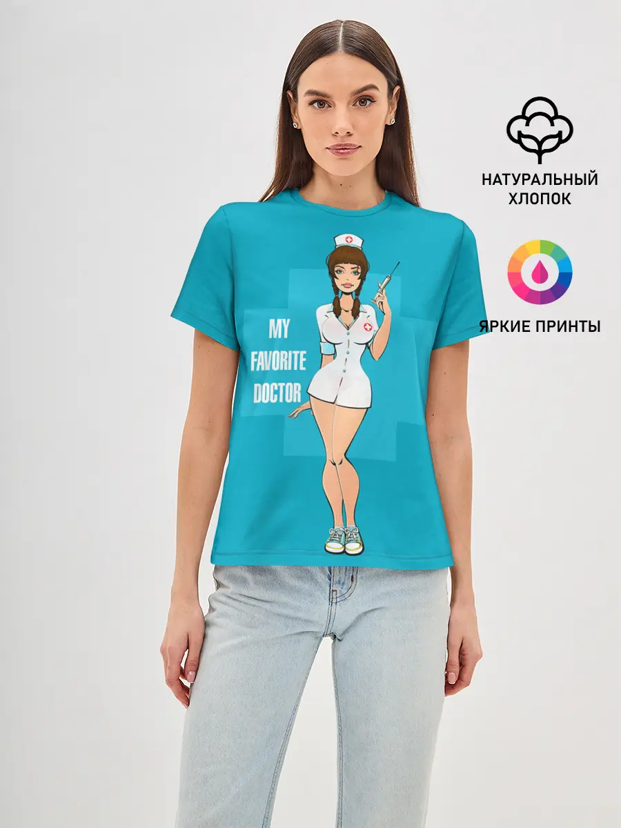 Женская базовая футболка / Sexy nurse