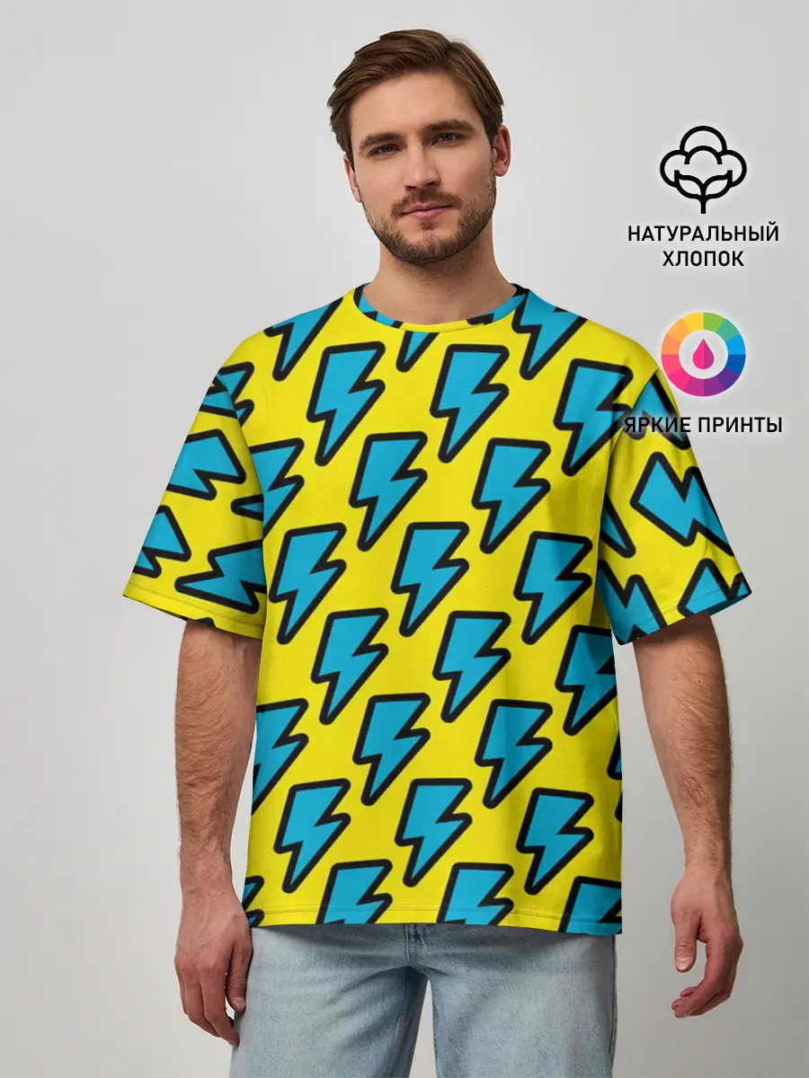 Мужская футболка оверсайз / Молнии