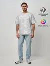 Мужская футболка оверсайз / СНЕЖНЫЙ КАМУФЛЯЖ