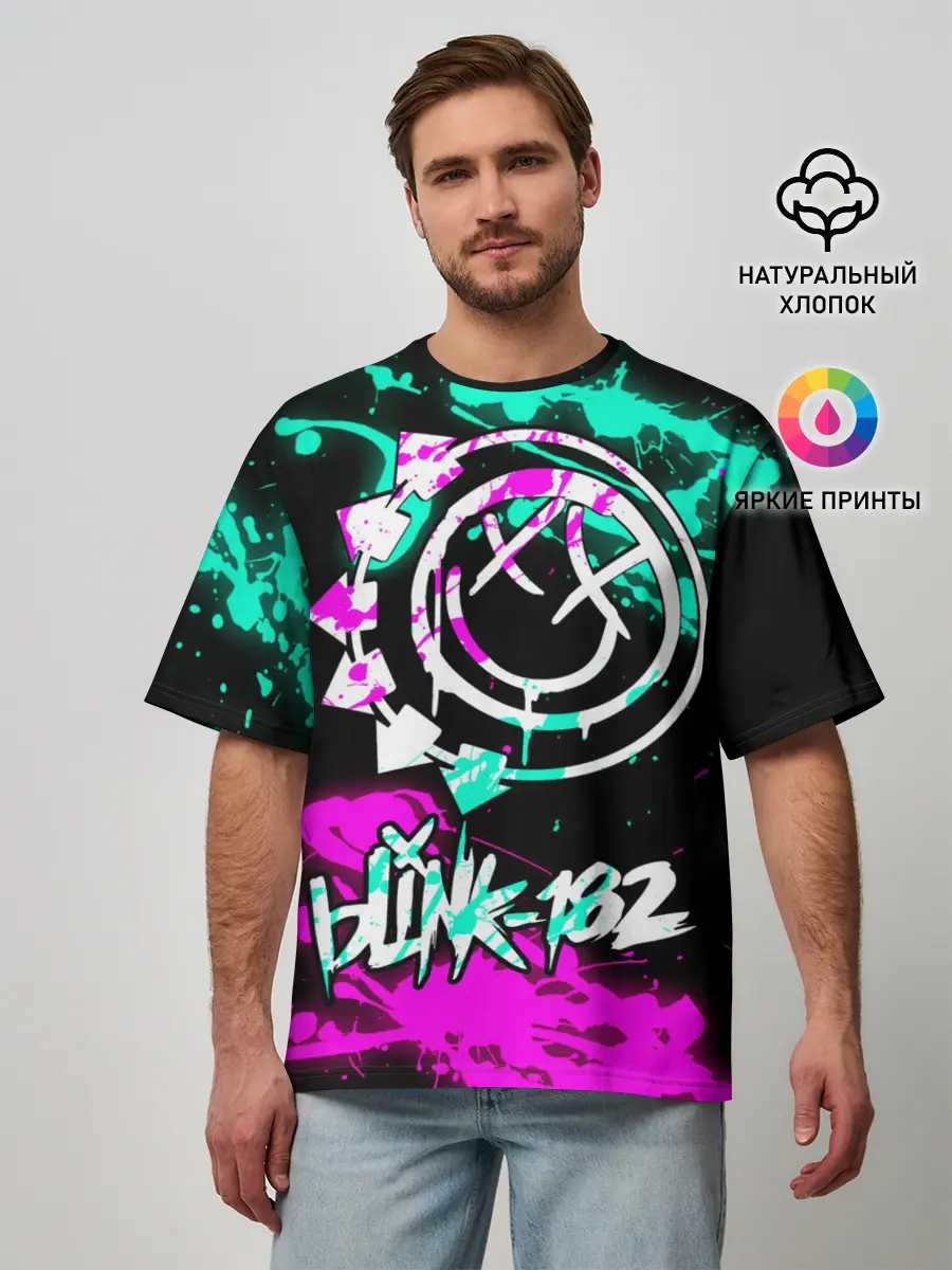 Мужская футболка оверсайз / Blink-182