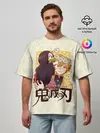 Мужская футболка оверсайз / Незуко и Зеницу Kimetsu no Yai