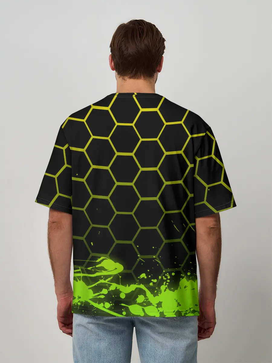 Мужская футболка оверсайз / Geometry Dash