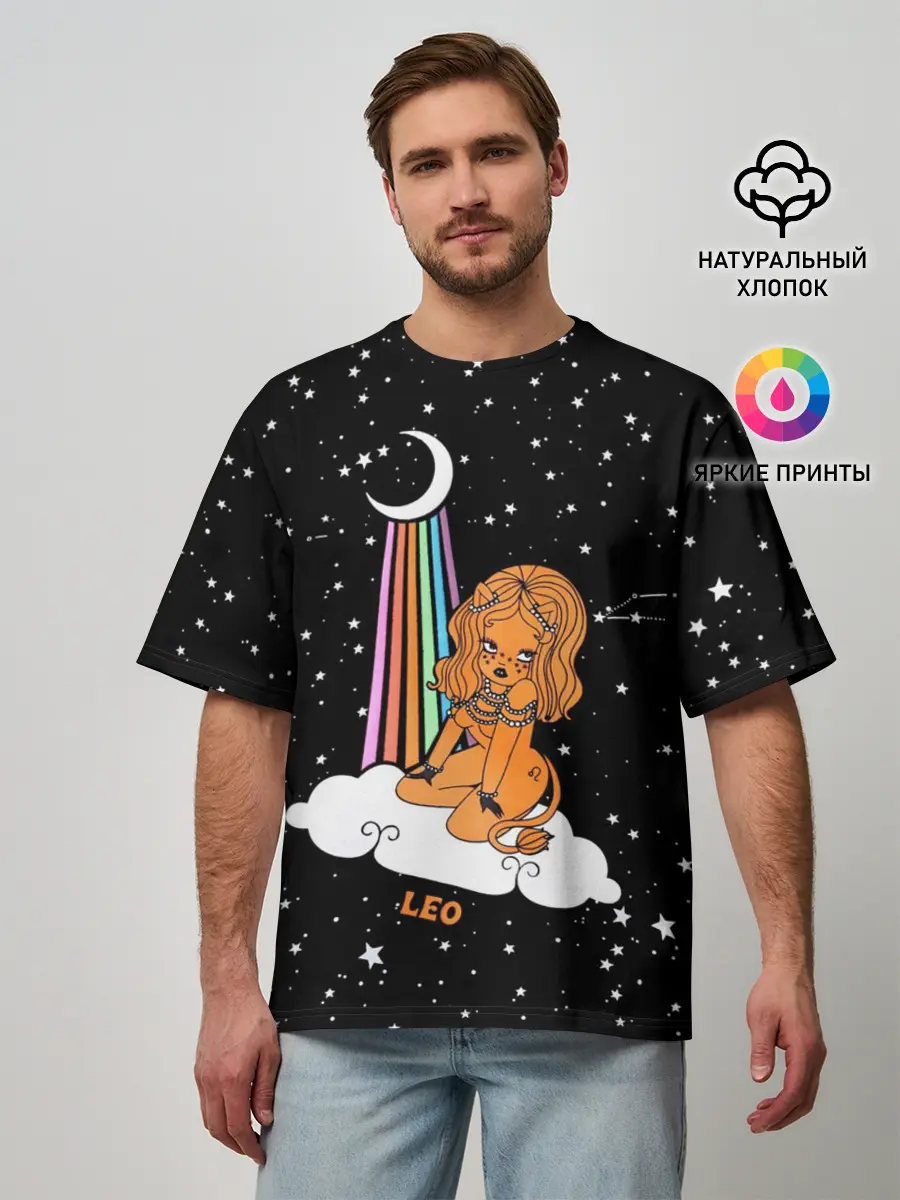 Мужская футболка оверсайз / Львица