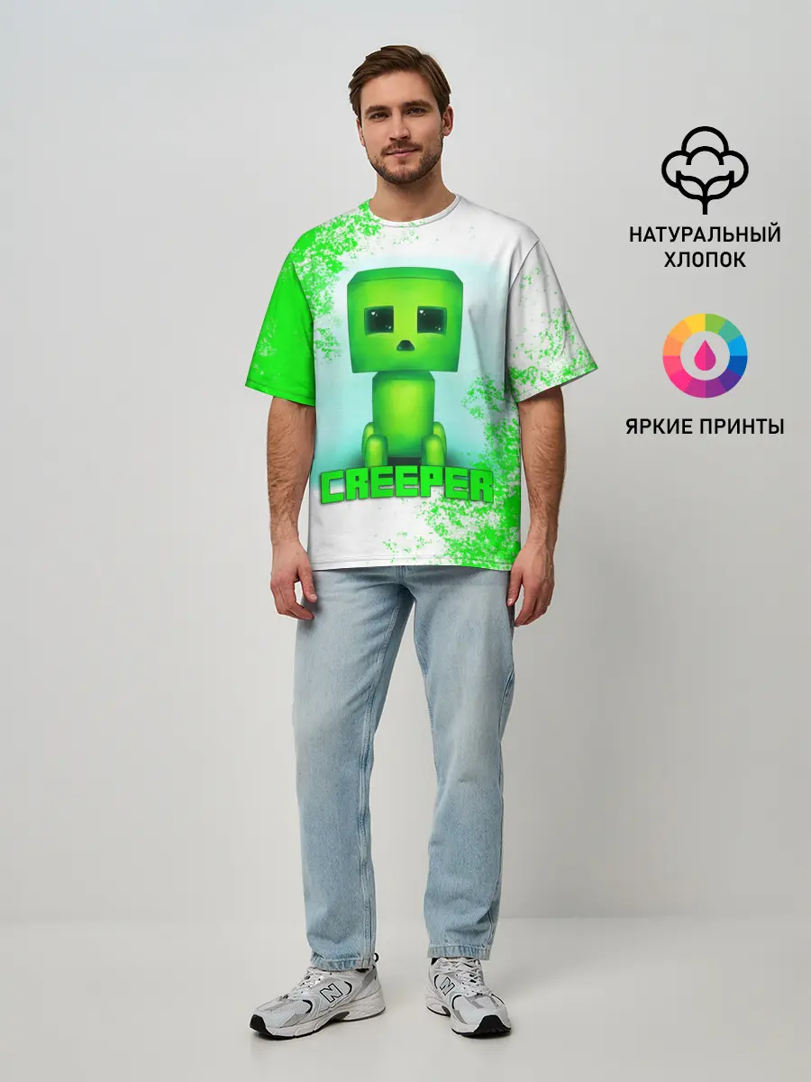 Мужская футболка оверсайз / MINECRAFT CREEPER
