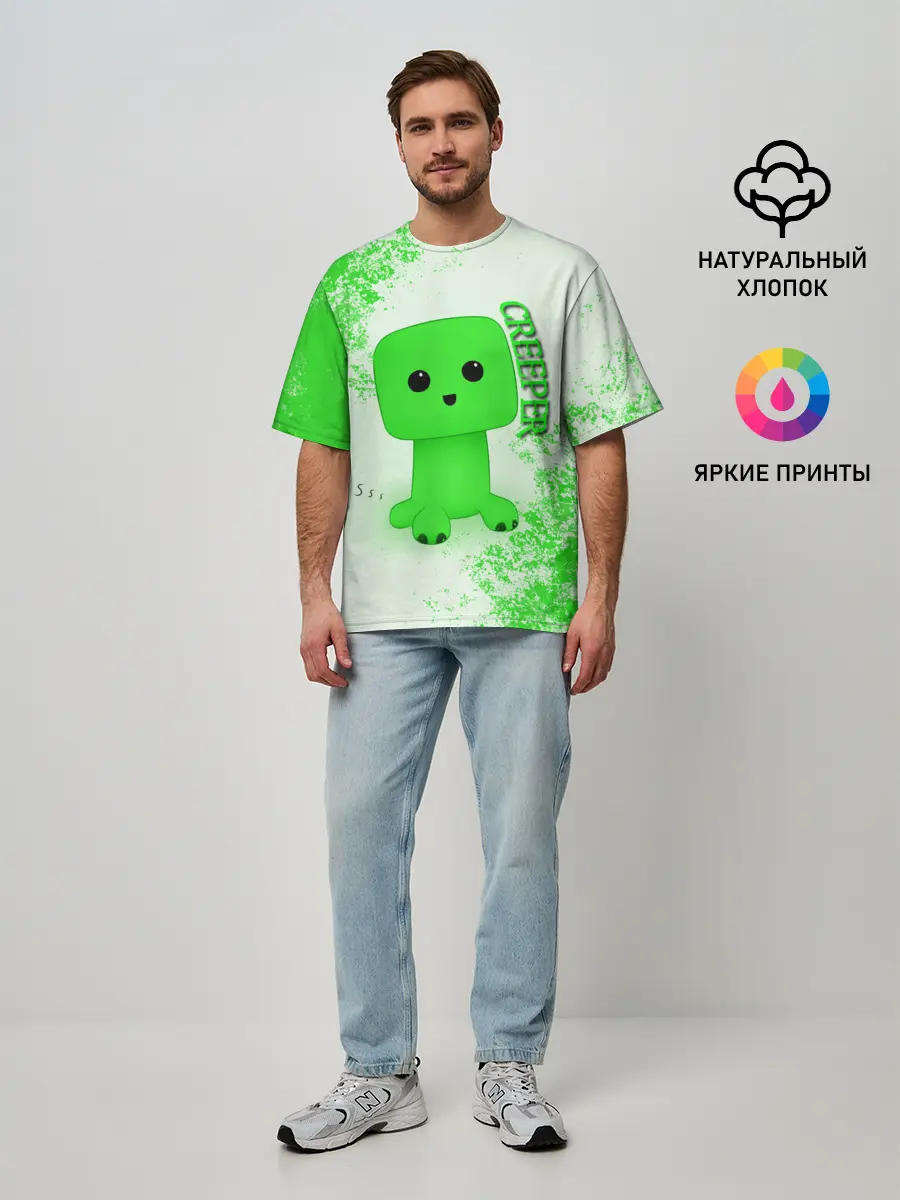 Мужская футболка оверсайз / MINECRAFT CREEPER