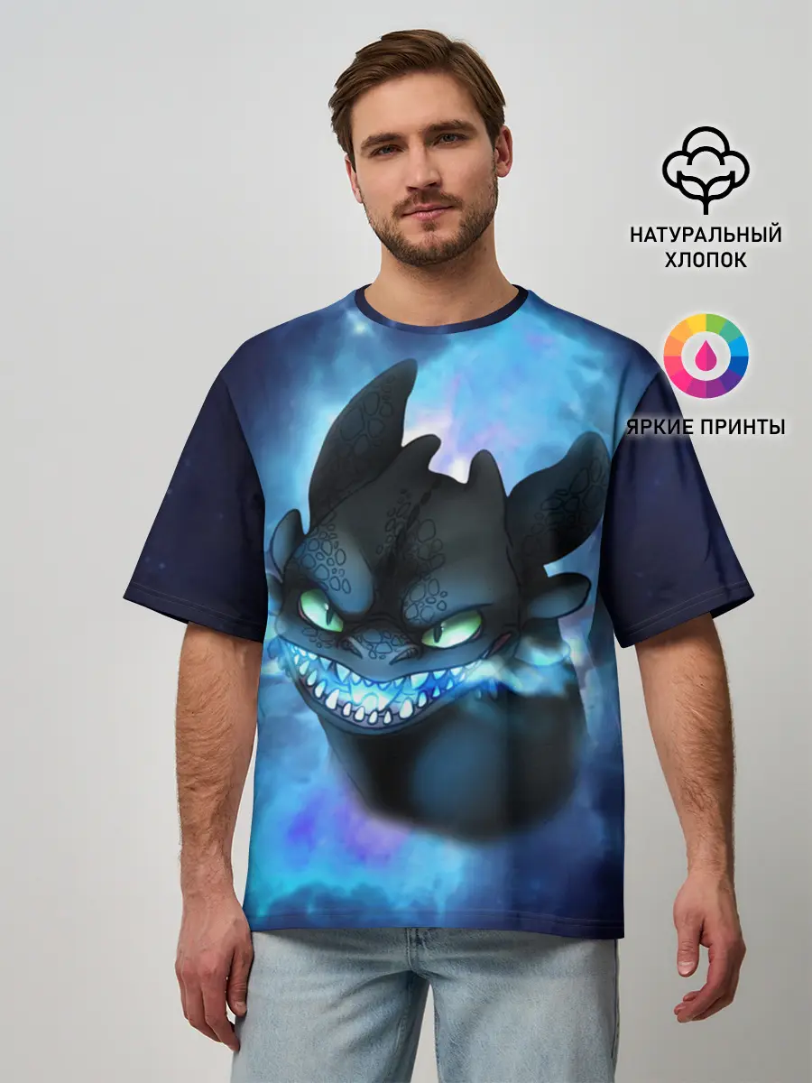 Мужская футболка оверсайз / Night Fury