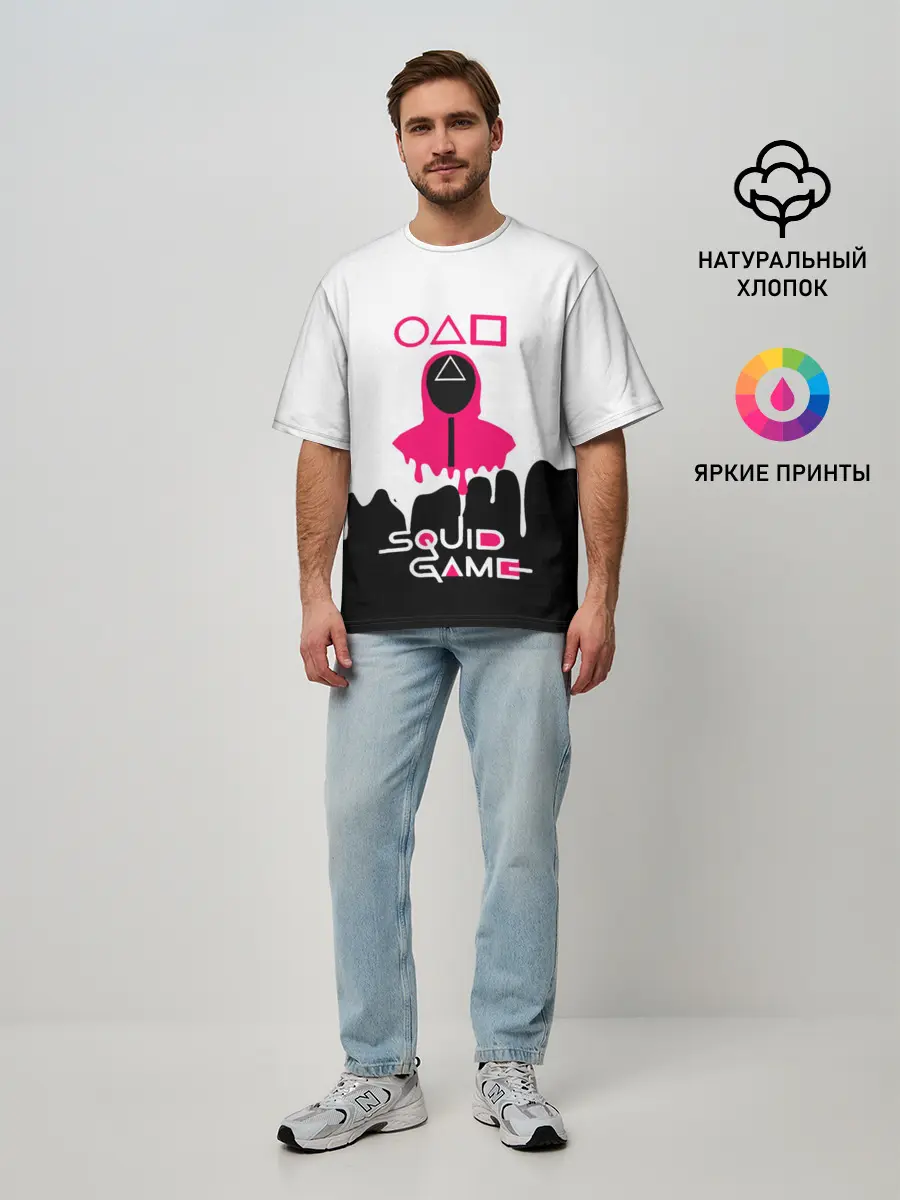 Мужская футболка оверсайз / Игра в кальмара