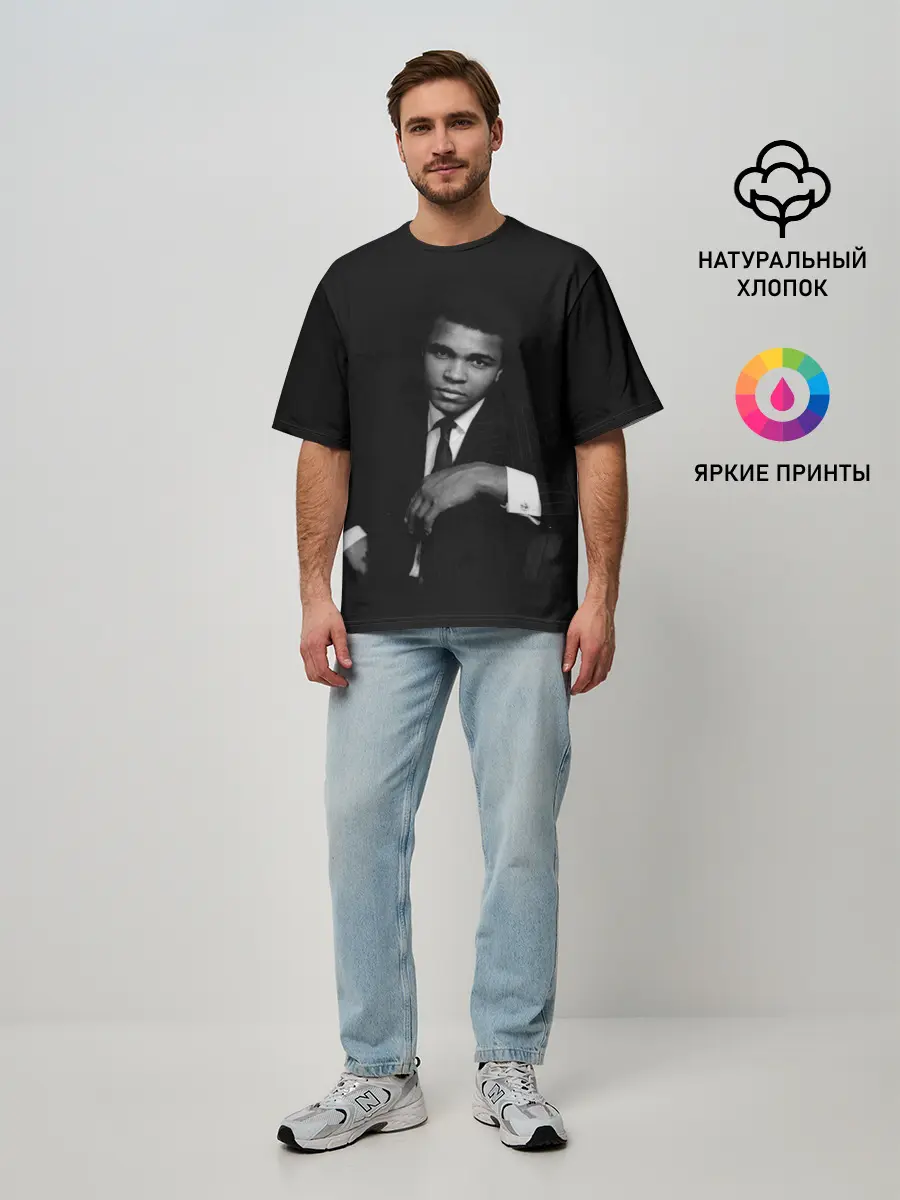 Мужская футболка оверсайз / Мухаммед Али Mohammed Ali