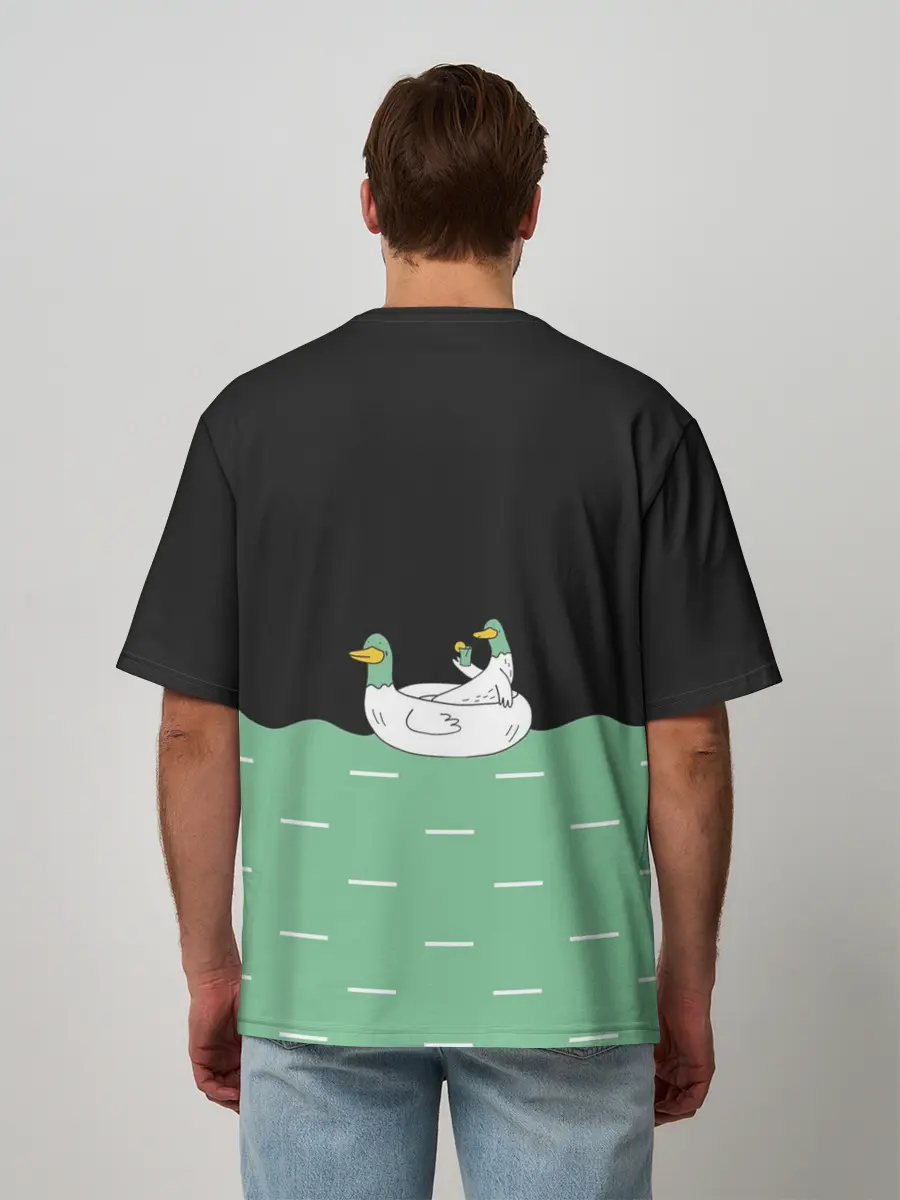 Мужская футболка оверсайз / Уточки