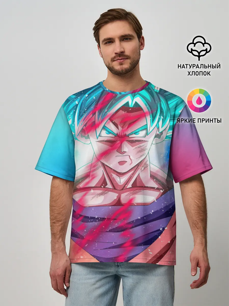 Мужская футболка оверсайз / Гоку