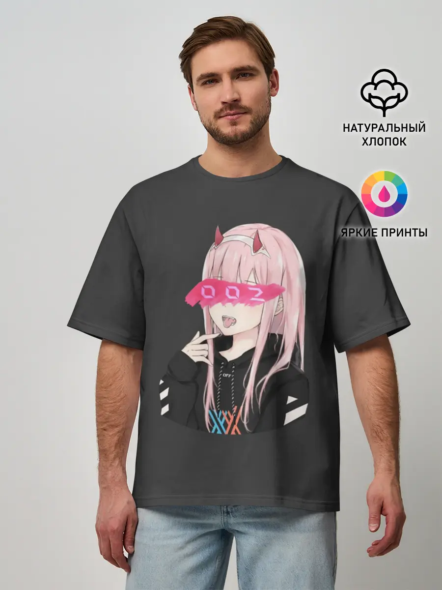 Мужская футболка оверсайз / Zero Two