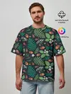 Мужская футболка оверсайз / Forest leaves