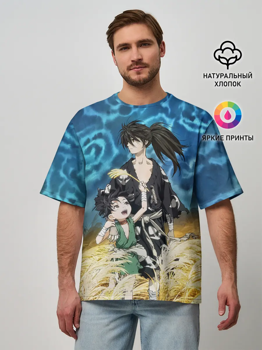 Мужская футболка оверсайз / Хяккимару с Дороро | DORORO