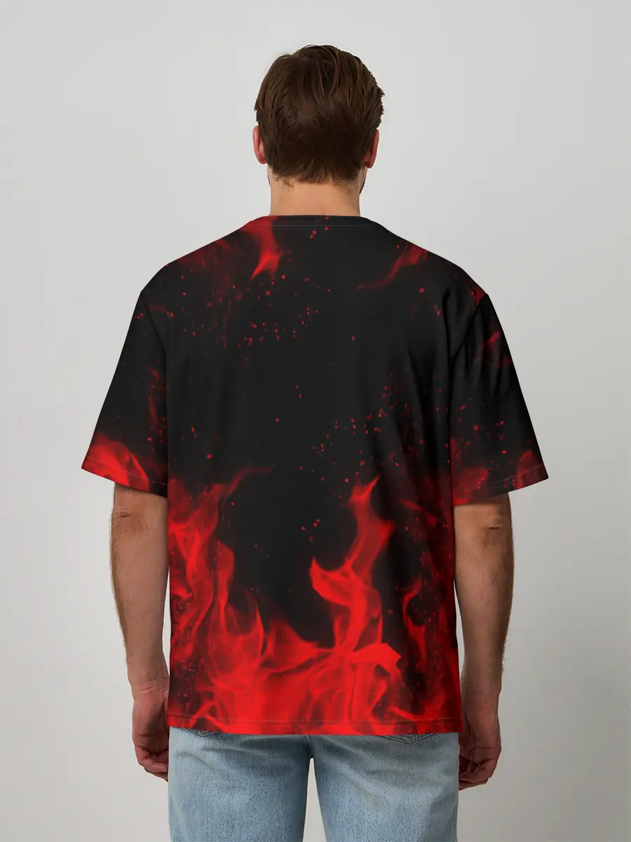 Мужская футболка оверсайз / ВЕДЬМАК / THE WITCHER / ГЕРАЛЬТ | ВОЛК WOLF