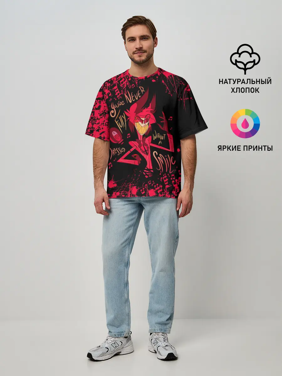 Мужская футболка оверсайз / HAZBIN HOTEL ALASTOR.