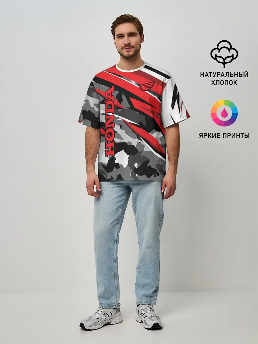 Мужская футболка оверсайз / HONDA