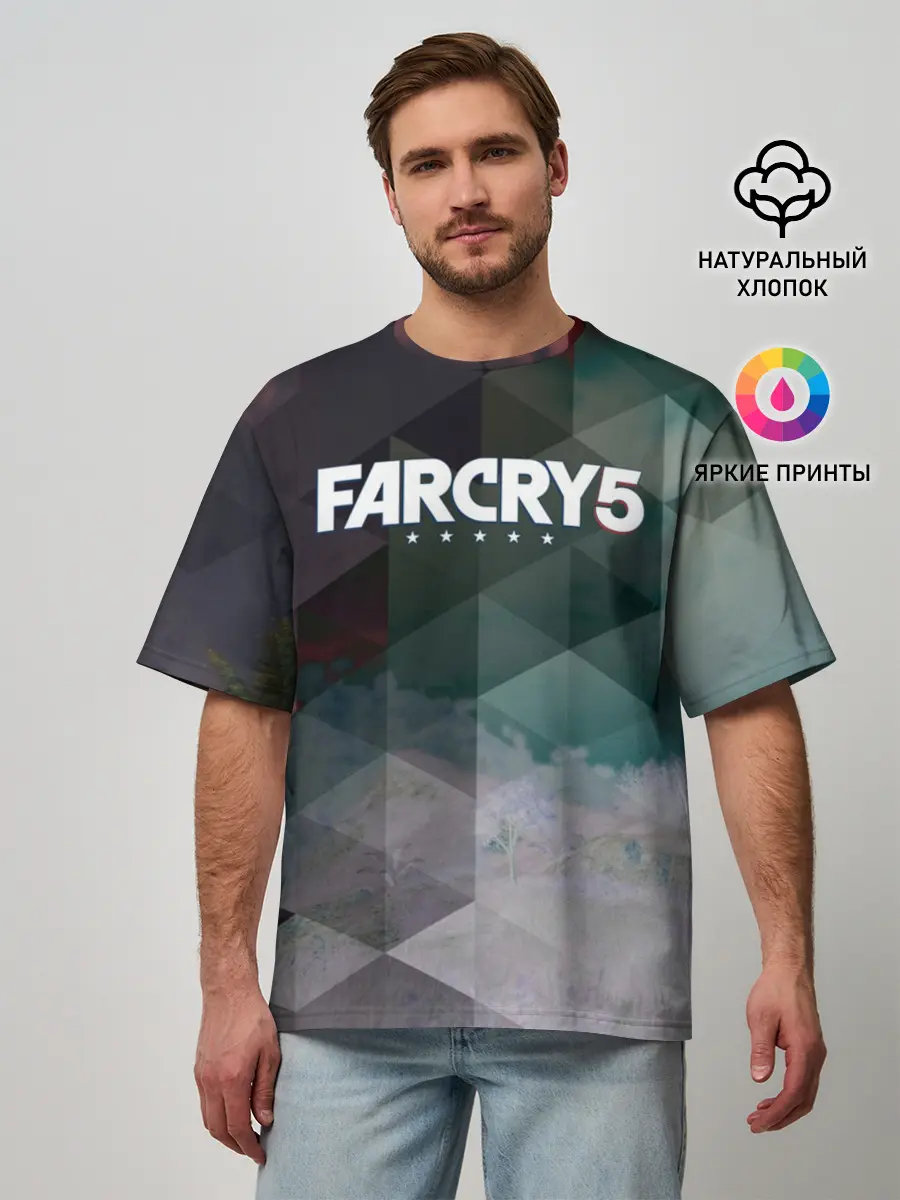 Мужская футболка оверсайз / FarCry polygon