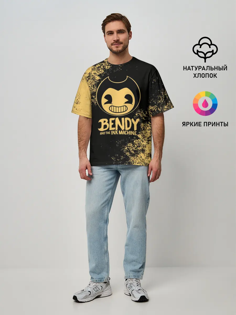 Мужская футболка оверсайз / Bendy And The Ink Machine