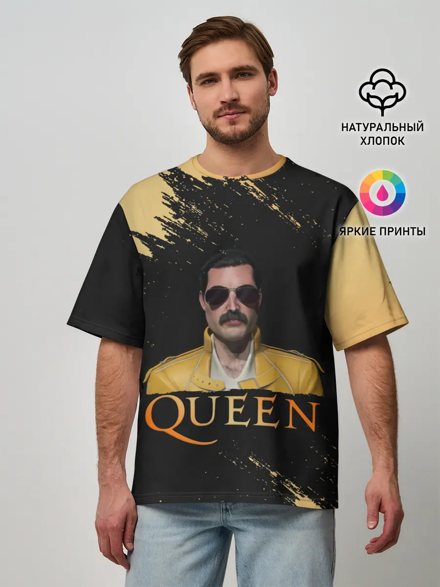 Мужская футболка оверсайз / Фредди Меркьюри | Freddie Mercury