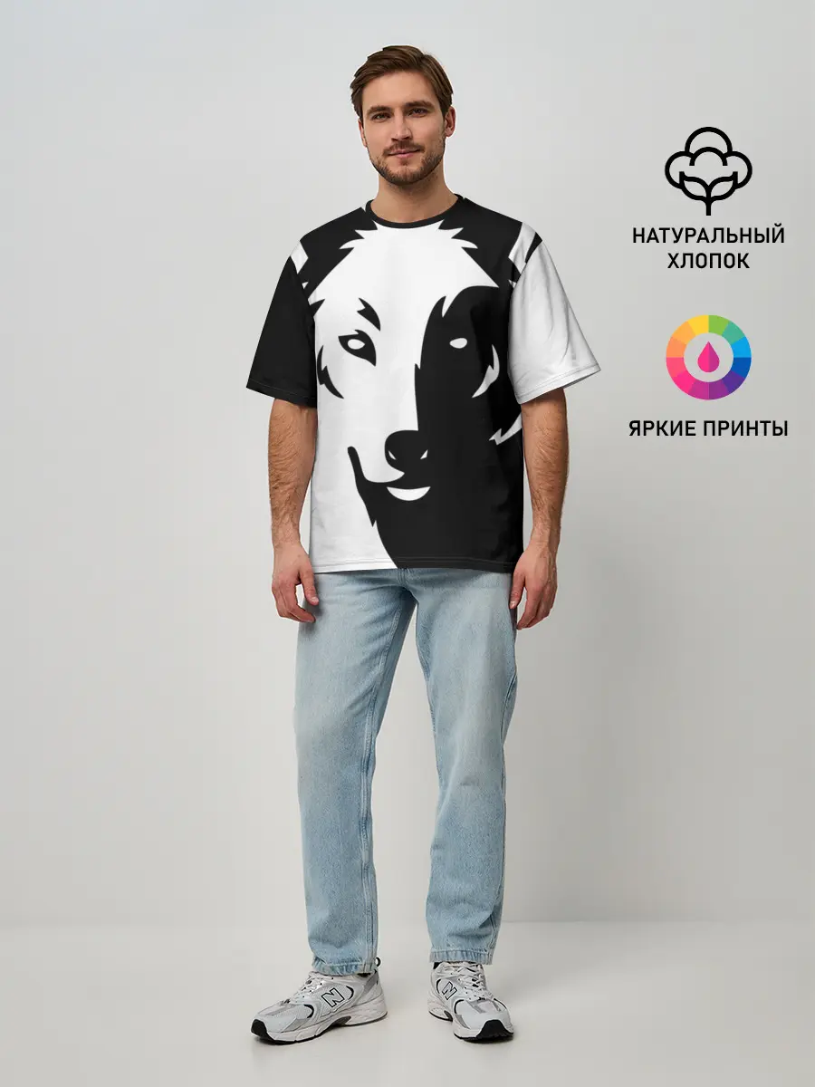 Мужская футболка оверсайз / Зверь