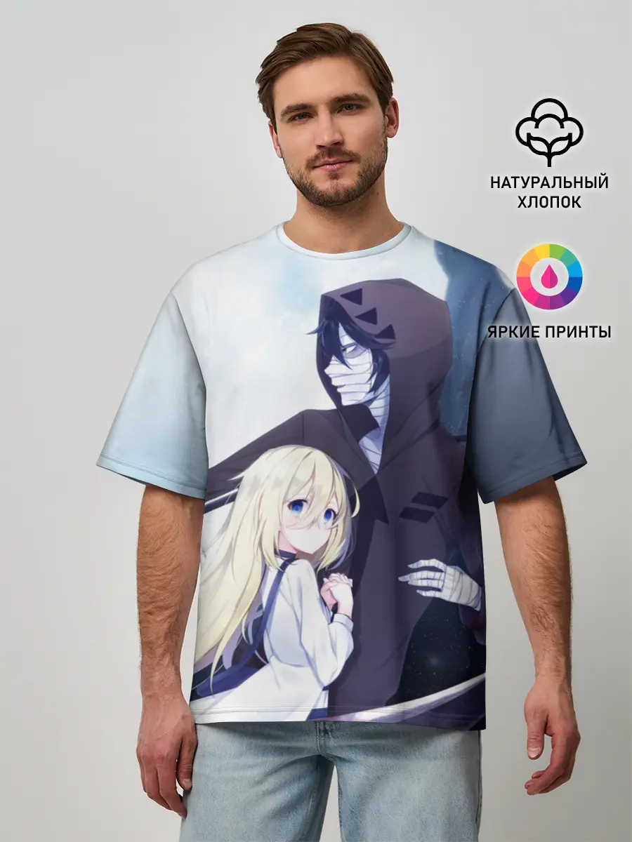 Мужская футболка оверсайз / ANGELS OF DEATH. Rachel & Isaac