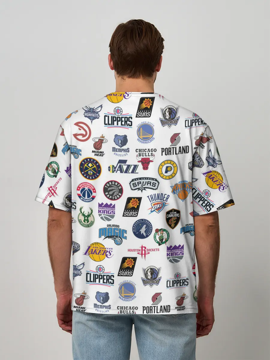 Мужская футболка оверсайз / NBA Pattern | НБА Паттерн