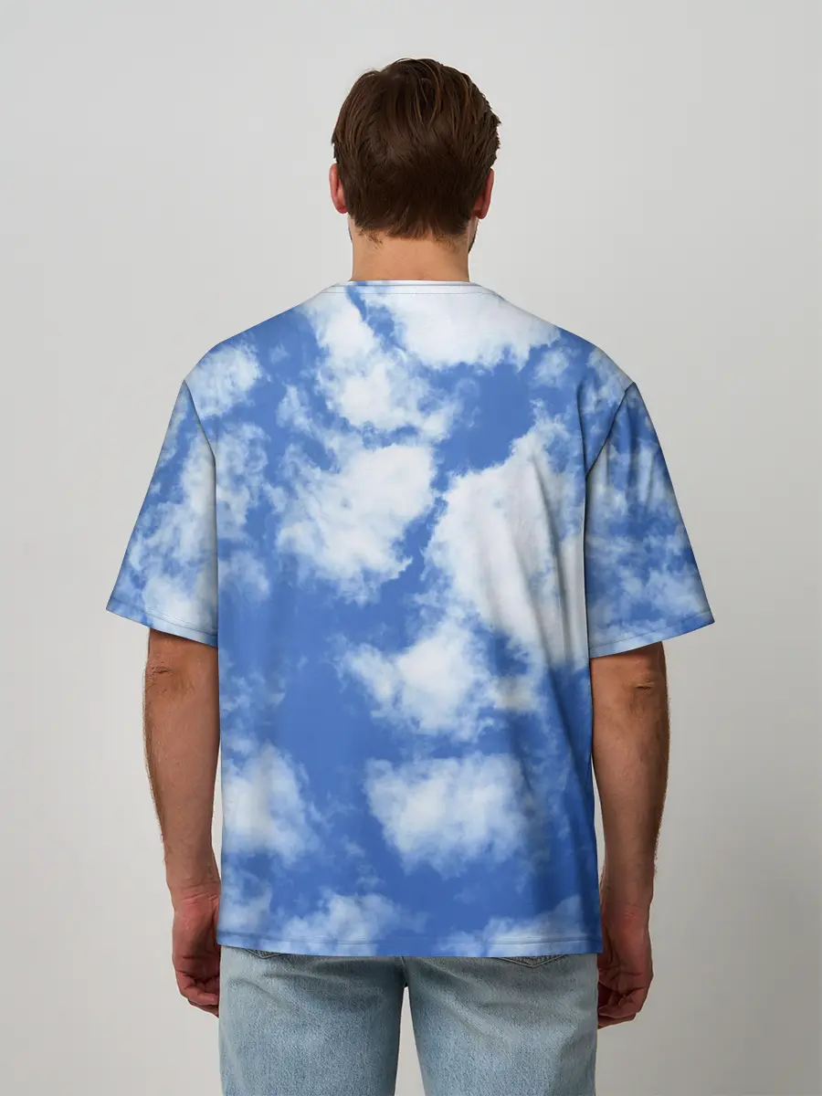 Мужская футболка оверсайз / ОБЛАКА