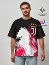 Мужская футболка оверсайз / JUVENTUS / ЮВЕНТУС / НЕОН