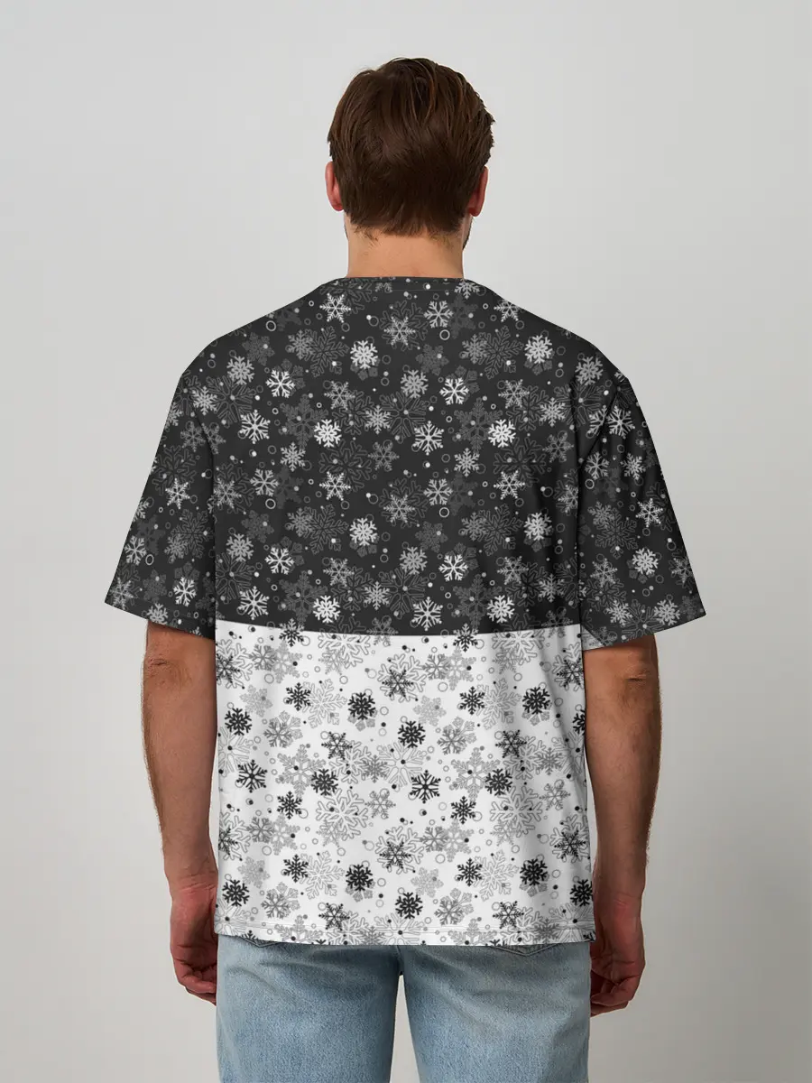 Мужская футболка оверсайз / С Новым Годом