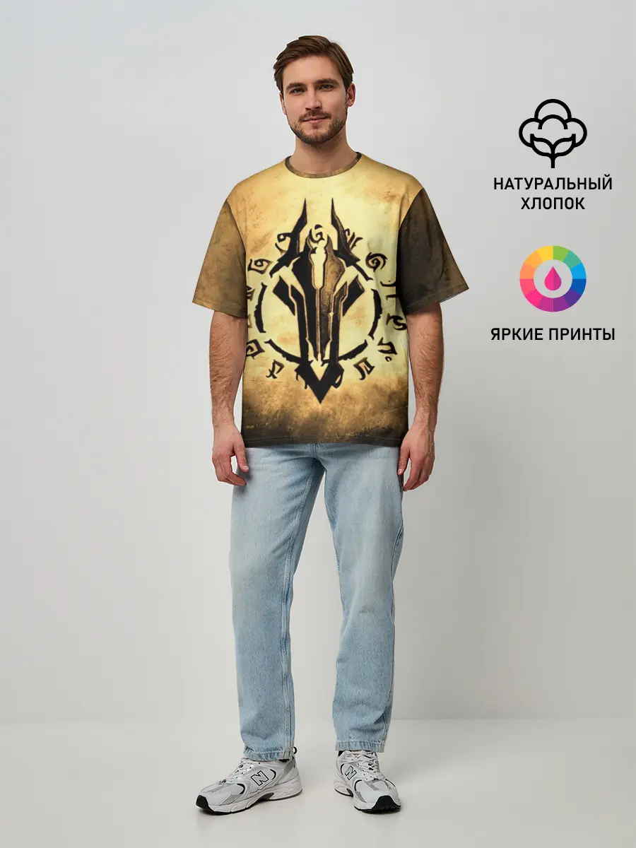 Мужская футболка оверсайз / Darksiders LOGO