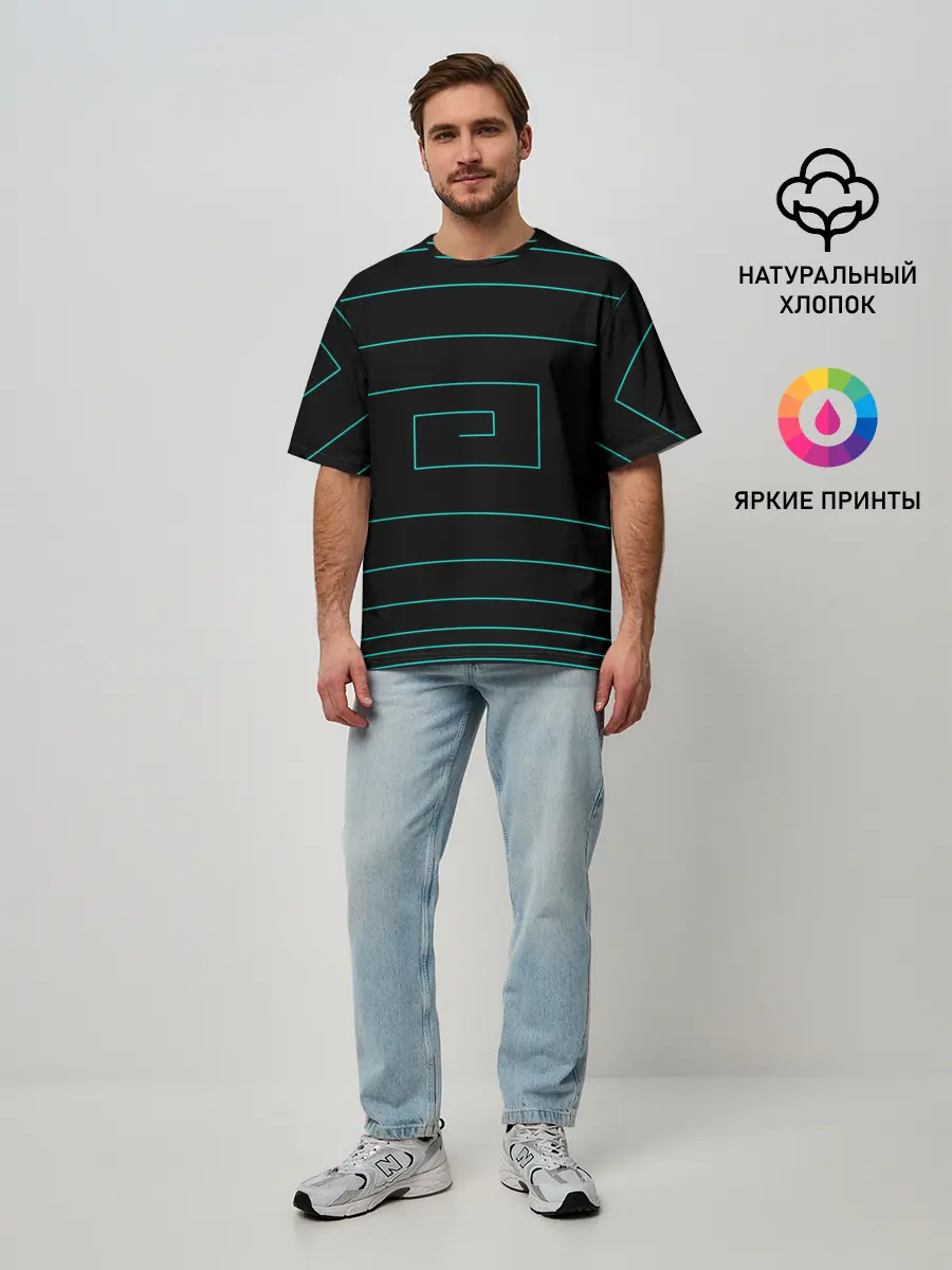 Мужская футболка оверсайз / геометрия нарушена
