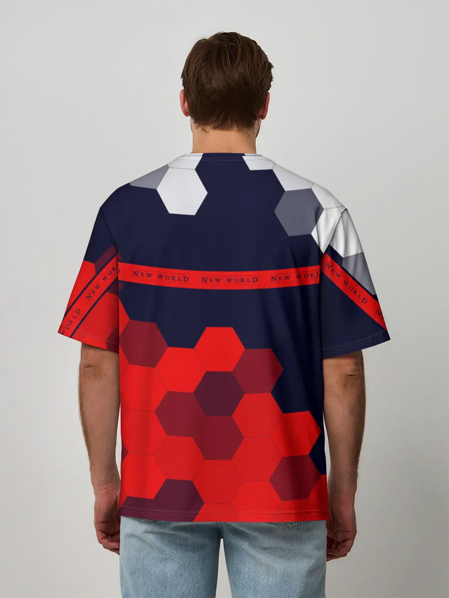 Мужская футболка оверсайз / New World - Соты