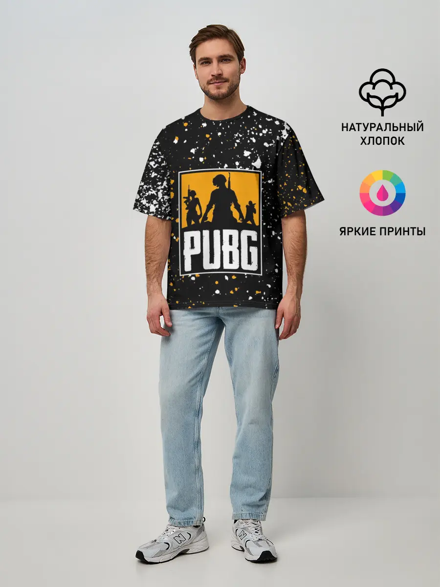 Мужская футболка оверсайз / PUBG / ПАБГ / ГРАНЖ