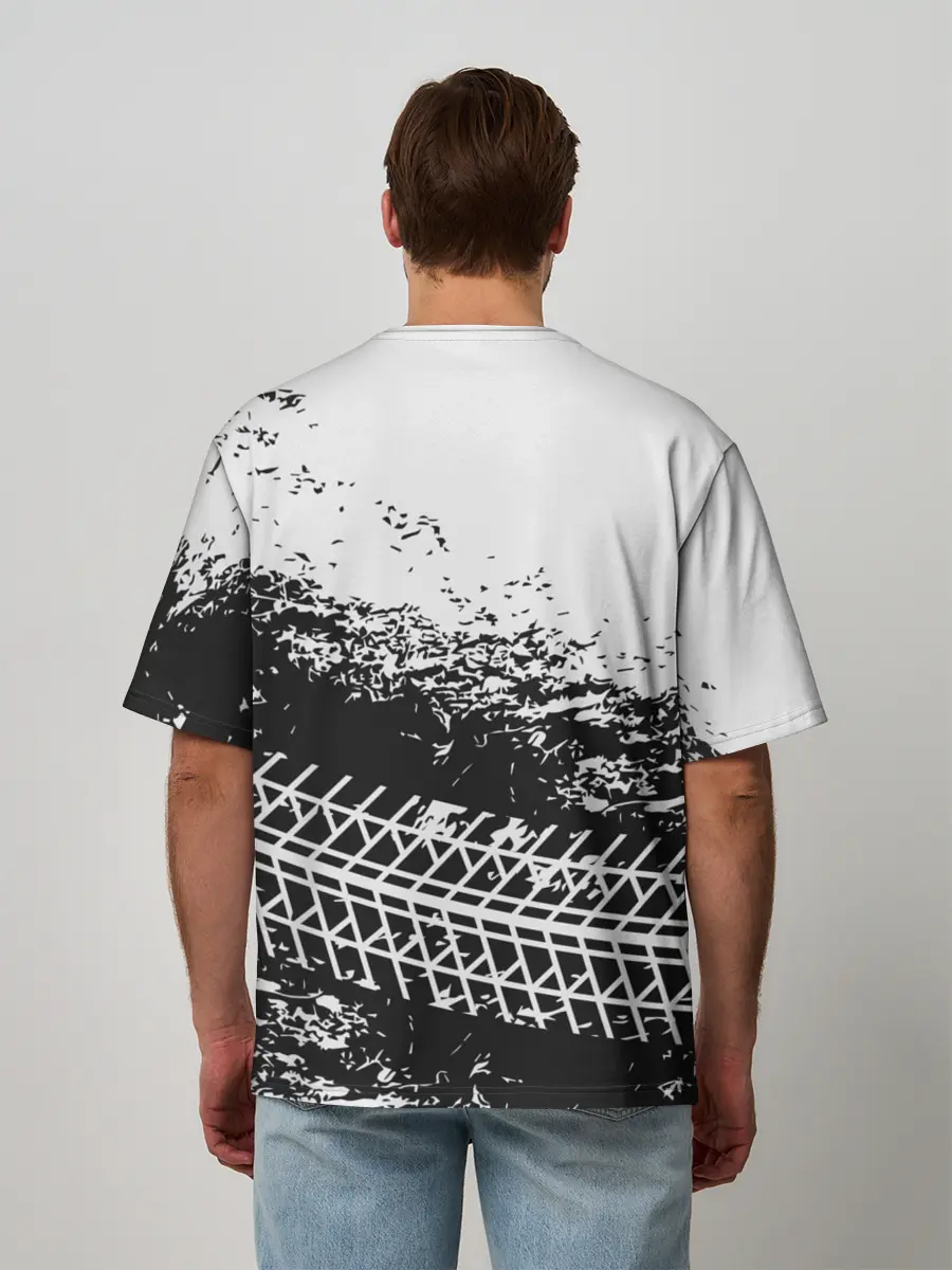 Мужская футболка оверсайз / СЛЕД БМВ | BMW