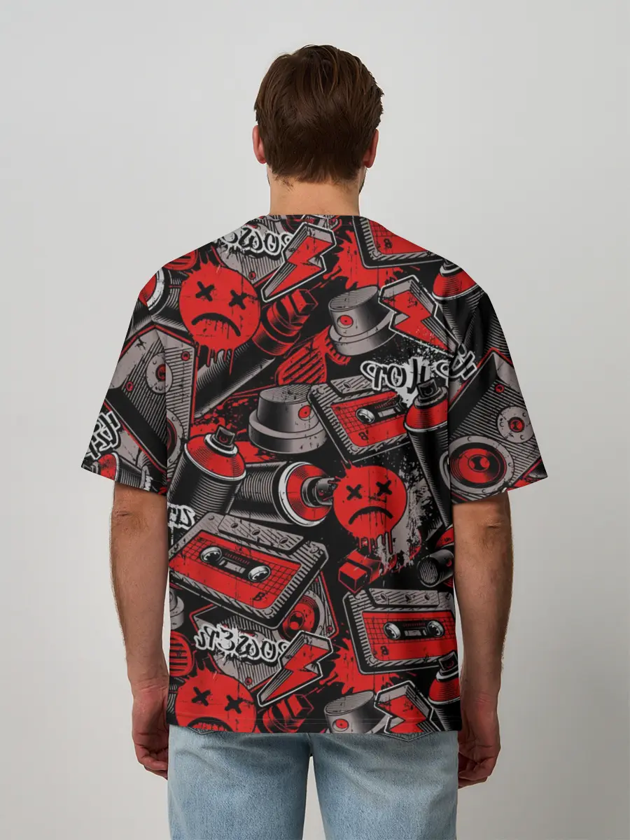 Мужская футболка оверсайз / Hip hop Urban style