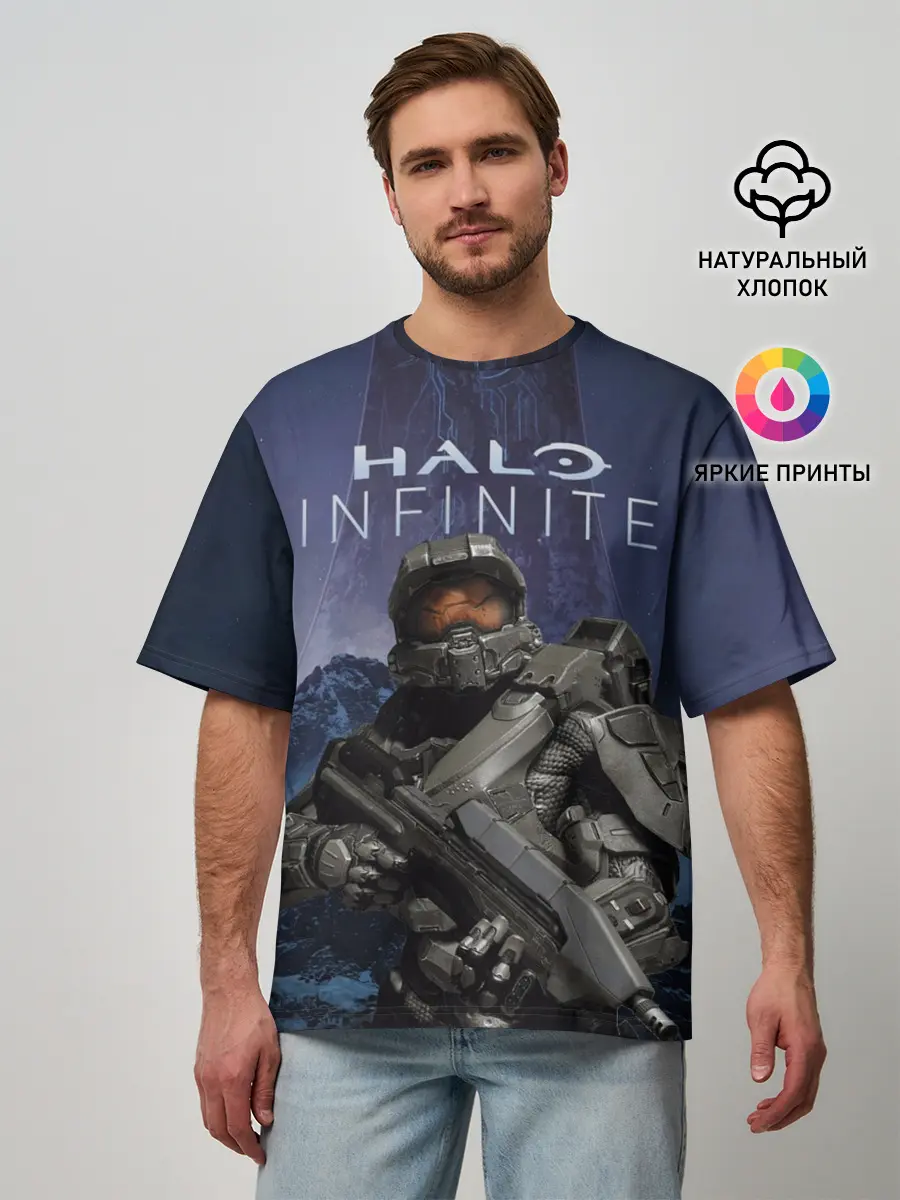 Мужская футболка оверсайз / Halo Infinite