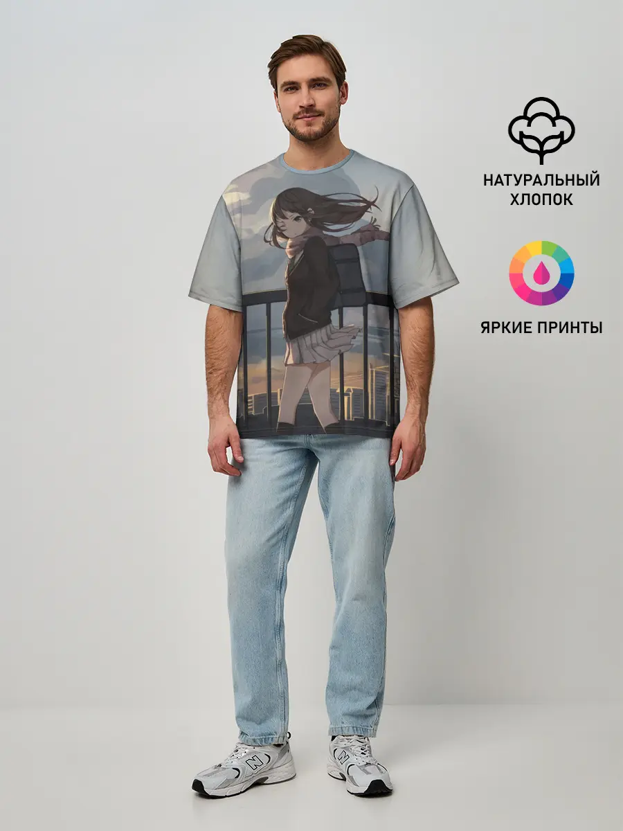 Мужская футболка оверсайз / IDOLMASTER. Rin Shibuya