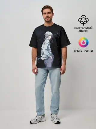 Мужская футболка оверсайз / Макишима из Психо паспорт