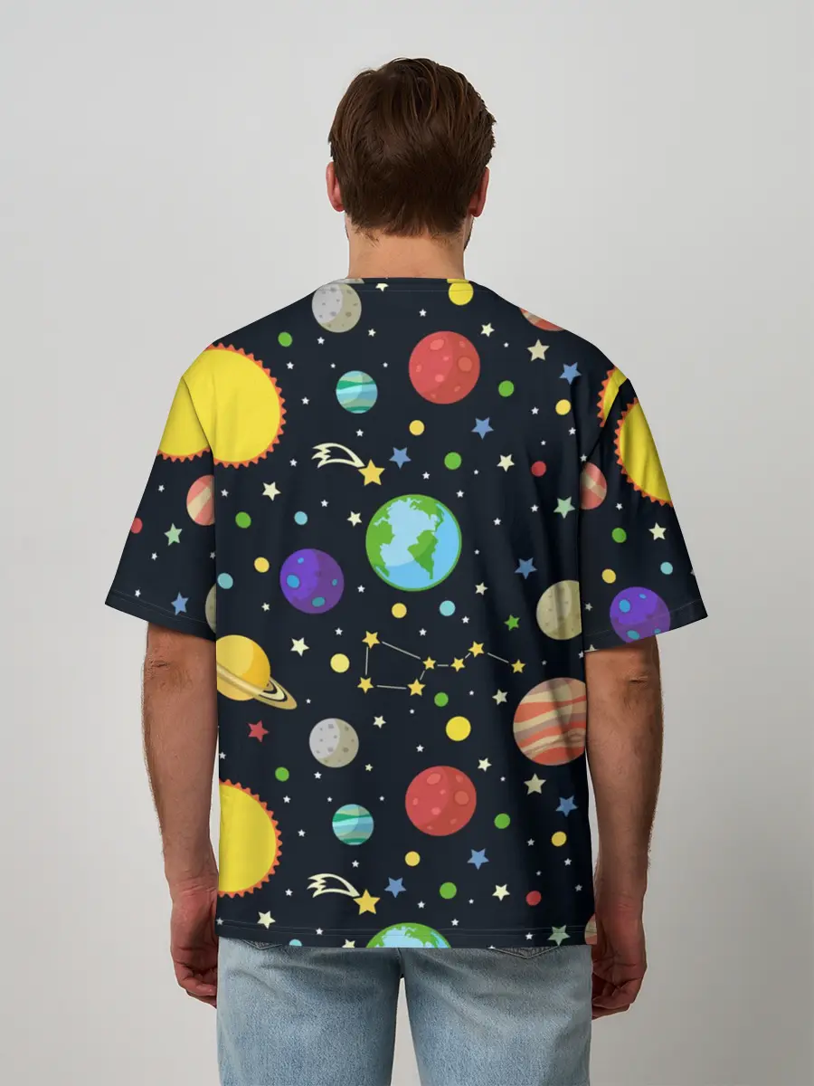 Мужская футболка оверсайз / Солнечная система
