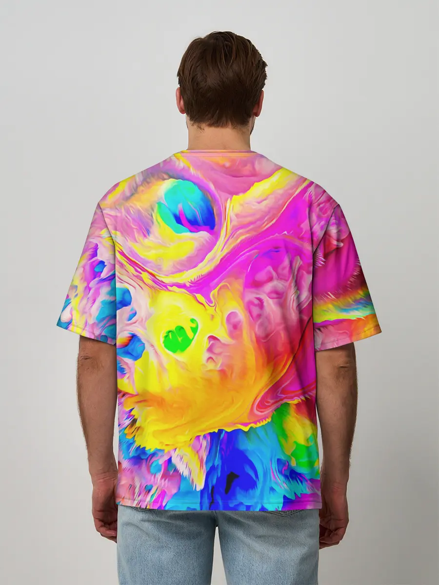 Мужская футболка оверсайз / КРАСКИ