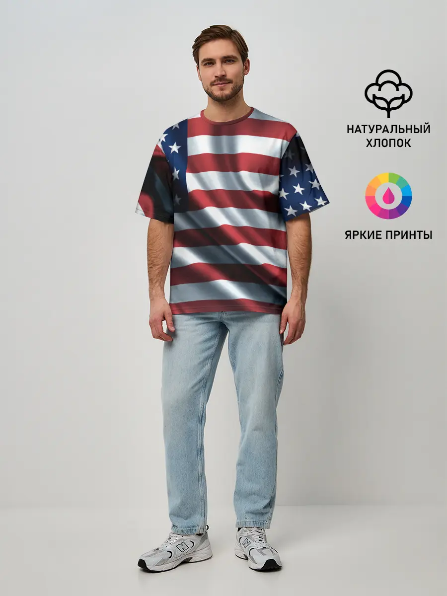 Мужская футболка оверсайз / Символика Америки