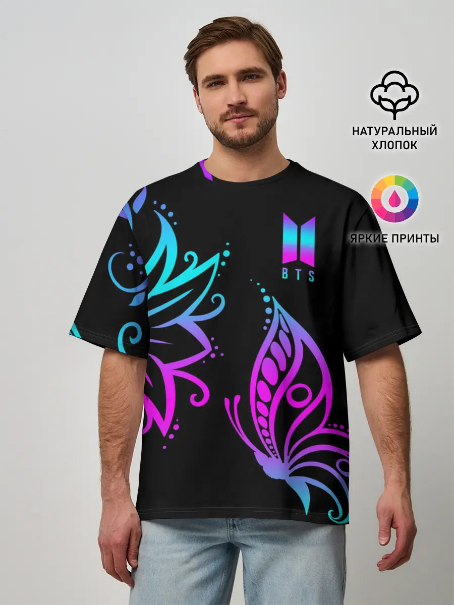 Мужская футболка оверсайз / BTS