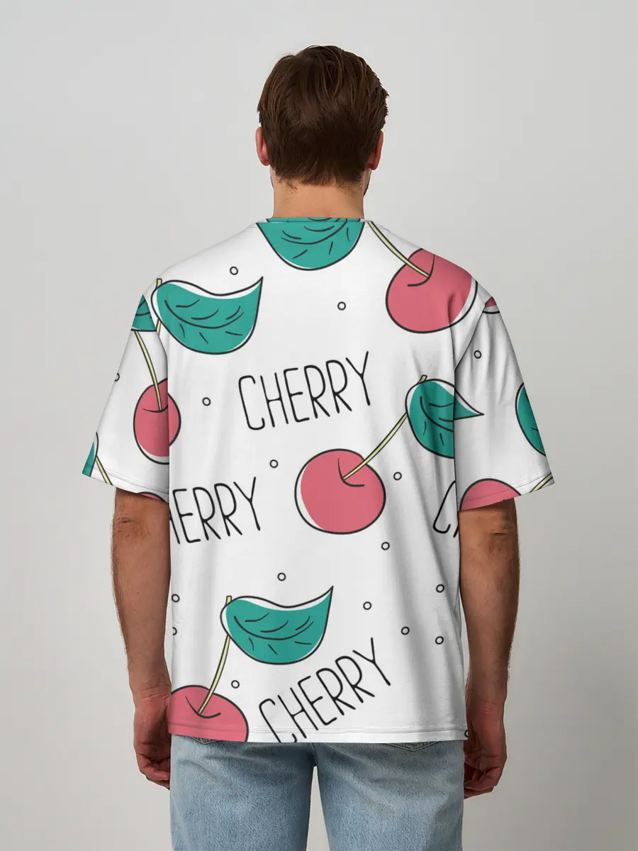 Мужская футболка оверсайз / Вишенки Cherry