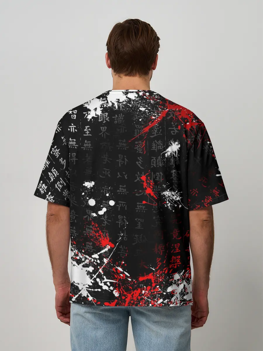 Мужская футболка оверсайз / Японские символы | Митсубиси