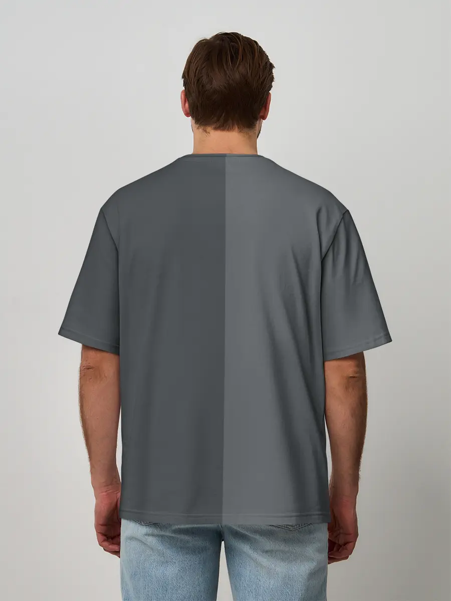 Мужская футболка оверсайз / KUROKUMA на сером
