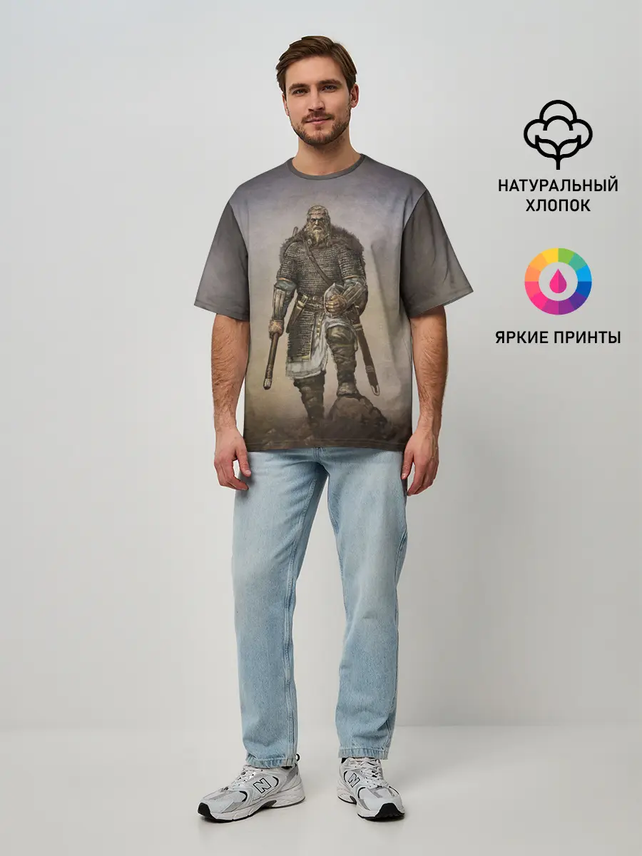 Мужская футболка оверсайз / СЛАВА РУСИ