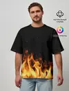 Мужская футболка оверсайз / Огонь