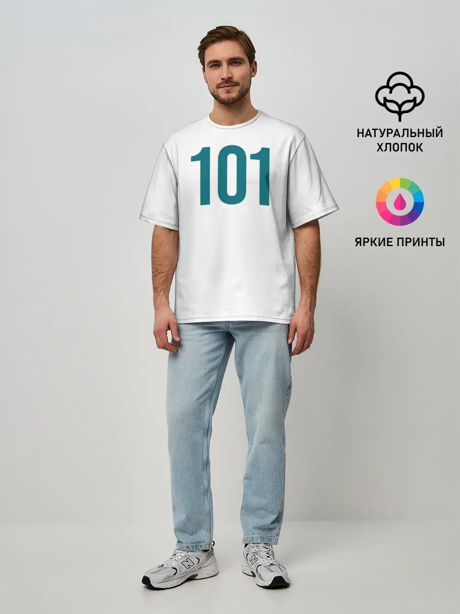 Мужская футболка оверсайз / Squid game - Чан Док Су 101