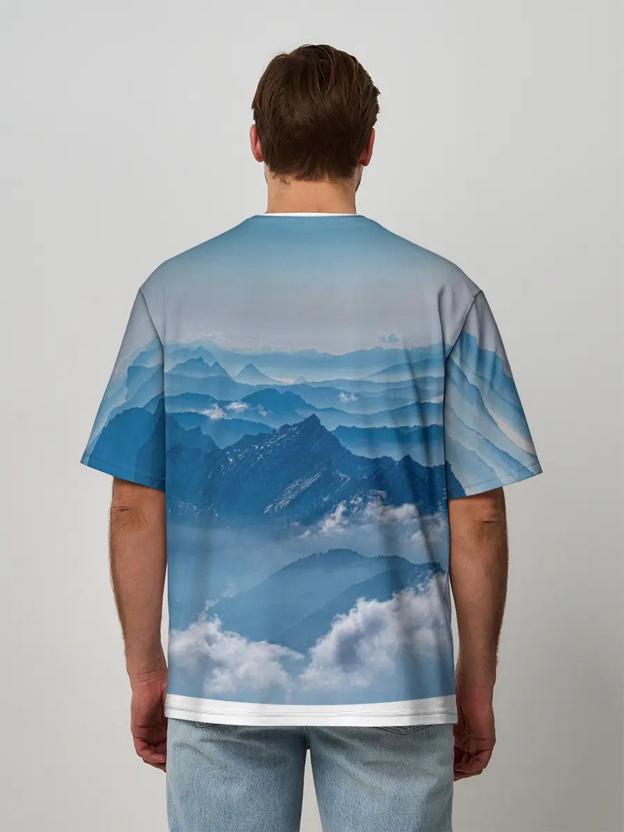 Мужская футболка оверсайз / Горы